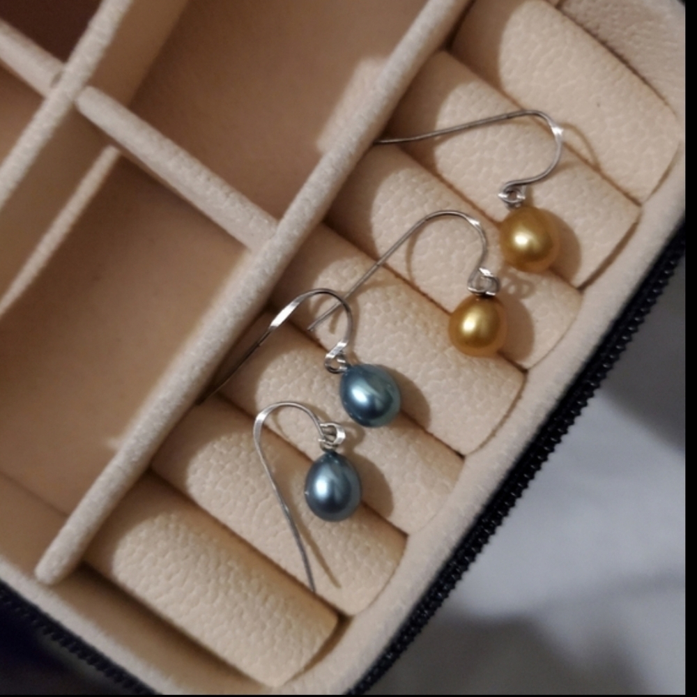 Honora Freshwater Cultured Pearl Earrings 2 pair sterling silver dangle earrings